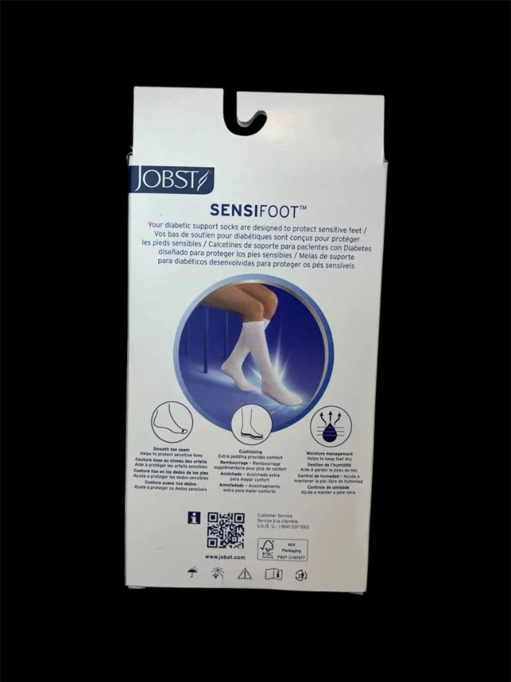 Jobst SensiFoot Diabetic Sock  XL White Knee High Mild Compression 8-15mmHg New